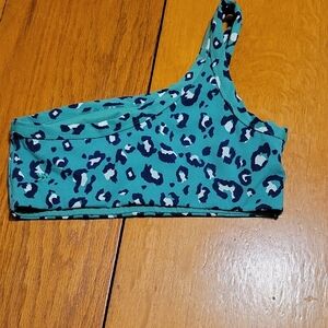 All in Motion Teal and Black Leopard Print Sports Bra